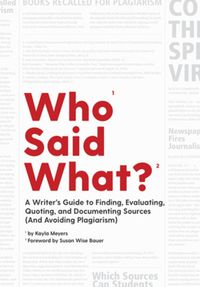 Cover image for Who Said What?: A Writer's Guide to Finding, Evaluating, Quoting, and Documenting Sources (and Avoiding Plagiarism)