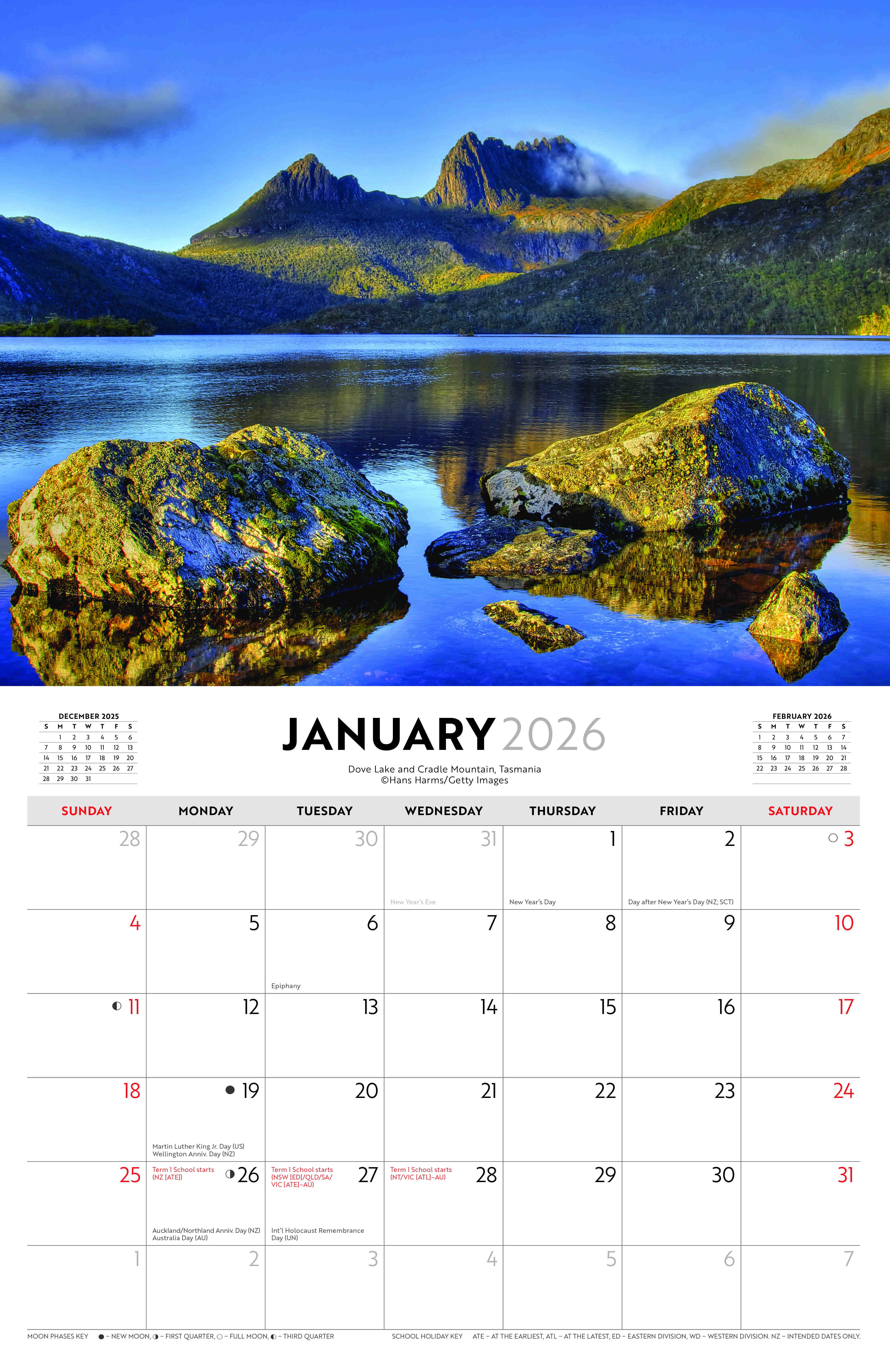 Visions of Australia 2026 Horizontal Calendar