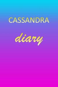 Cover image for Cassandra: Journal Diary - Personalized First Name Personal Writing - Letter C Blue Purple Pink Gold Effect Cover - Daily Diaries for Journalists & Writers - Journaling & Note Taking - Write about your Life & Interests