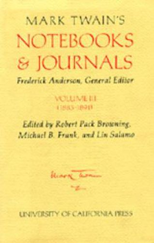 Cover image for Mark Twain's Notebooks and Journals, Volume III: 1883-1891