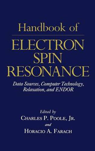 Cover image for Handbook of Electron Spin Resonance: Vol. 1