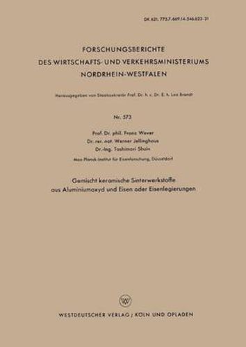 Cover image for Gemischt Keramische Sinterwerkstoffe Aus Aluminiumoxyd Und Eisen Oder Eisenlegierungen