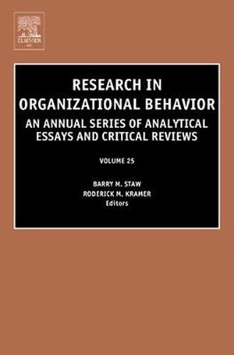 Cover image for Research in Organizational Behavior