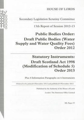 13th report of session 2012-13