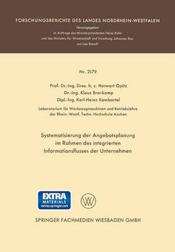 Cover image for Systematisierung Der Angebotsplanung Im Rahmen Des Integrierten Informationsflusses Der Unternehmen