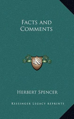 Cover image for Facts and Comments