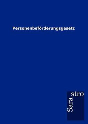 Cover image for Personenbefoerderungsgesetz
