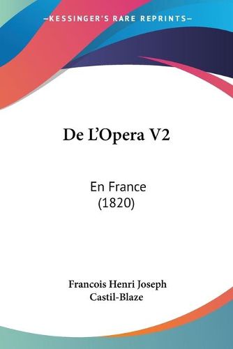 Cover image for de L'Opera V2: En France (1820)