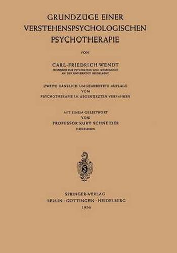 Cover image for Grundzuge Einer Verstehenspsychologischen Psychotherapie