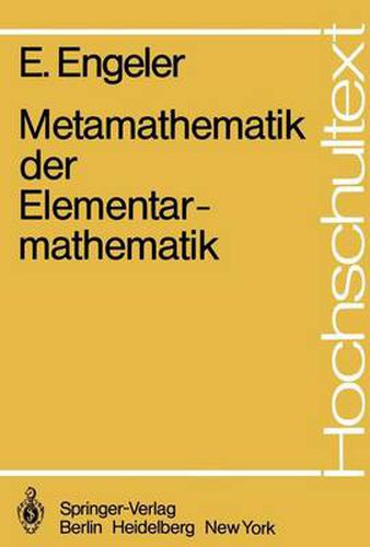 Cover image for Metamathematik Der Elementarmathematik