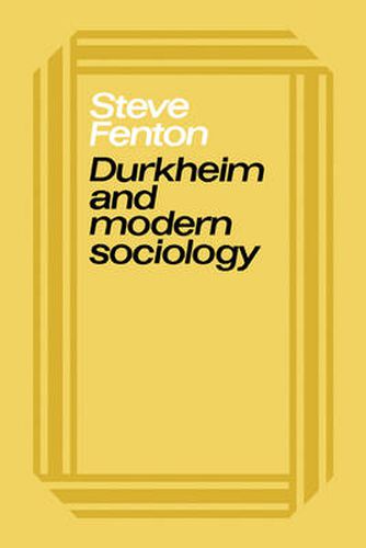 Cover image for Durkheim and Modern Sociology