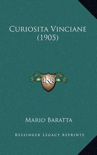 Cover image for Curiosita Vinciane (1905)