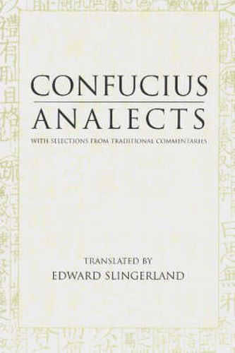 Cover image for Analects: With Selections from Traditional Commentaries