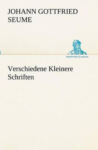 Cover image for Verschiedene Kleinere Schriften