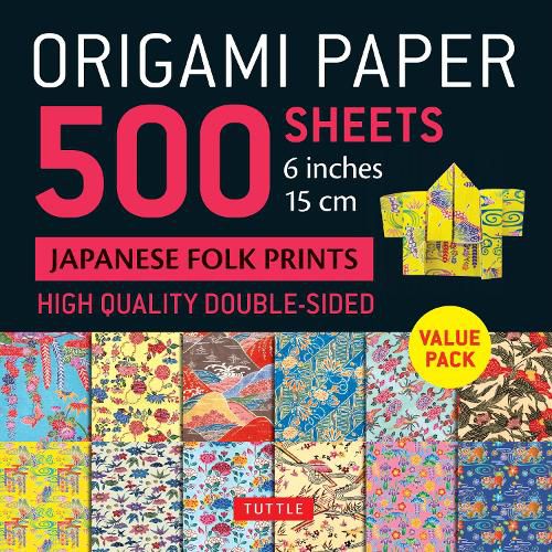 Cover image for Origami Paper 500 sheets Japanese Folk Prints 6" (15 cm)