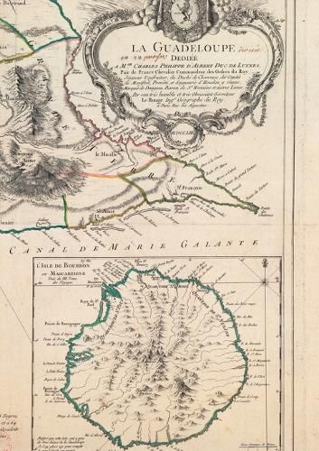 Carnet Ligne Carte de la Guadeloupe, Le Rouge, 1753