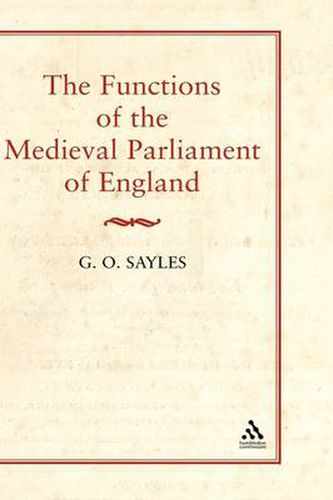 Cover image for Functions of the Medieval Parliament of England