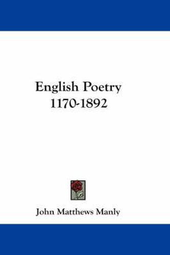 Cover image for English Poetry 1170-1892