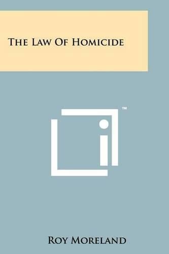 Cover image for The Law of Homicide