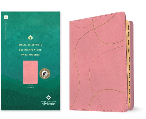 Cover image for Biblia de Estudio del Diario Vivir Para Jovenes Ntv (Sentipiel, Rosa Pastel, Indice, Letra Roja, Habilitada Para Filament)