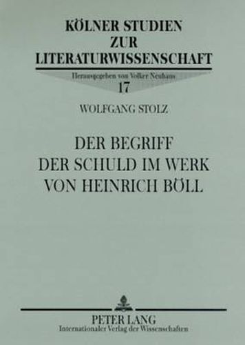 Cover image for Der Begriff Der Schuld Im Werk Von Heinrich Boell