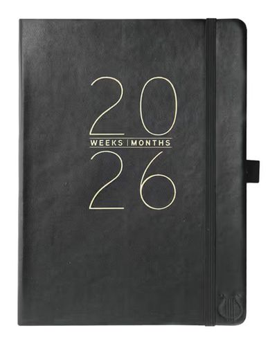 Cover image for Classic Black 8x10 Vegan Leather 2026 Planner Diary