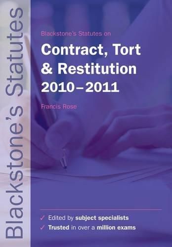 Cover image for Blackstone's Statutes on Contract, Tort and Restitution