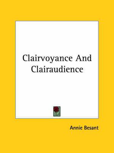 Cover image for Clairvoyance and Clairaudience