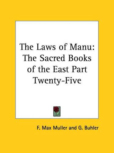 Cover image for The Laws of Manu: The Sacred Books of the East Part Twenty-Five