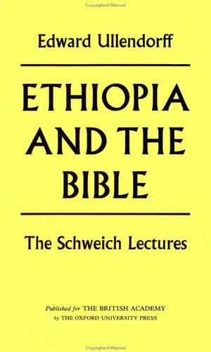 Cover image for Ethiopia and the Bible: The Schweich Lectures 1967