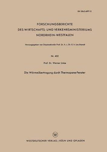 Cover image for Die Warmeubertragung Durch Thermopane-Fenster
