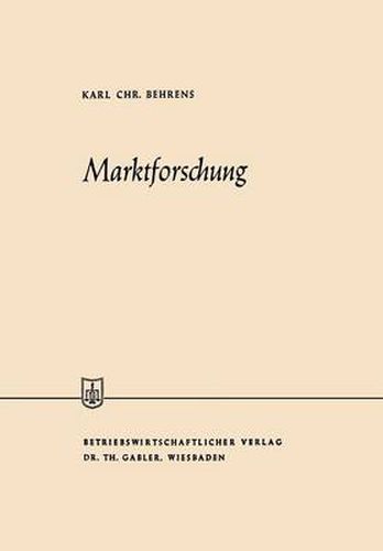 Cover image for Marktforschung