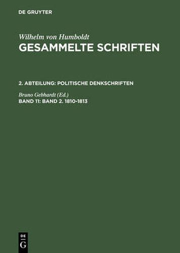 Cover image for Gesammelte Schriften, Band 11, Band 2. 1810-1813