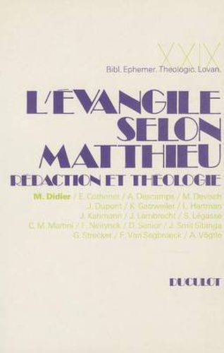 Cover image for L'evangile Selon Matthieu: Redaction Et Theologie