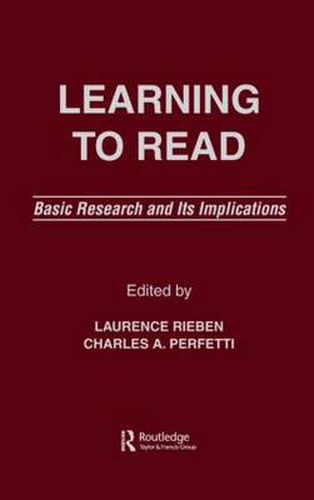 Cover image for Learning to Read: Basic Research and Its Implications