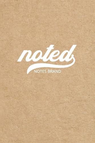 Cover image for Noted Pocket Notebook: 4x6, Small Journal Blank Memo Book, White Logo Kraft Brown Cover