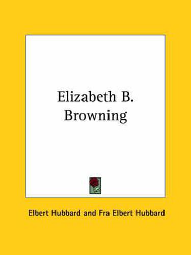 Cover image for Elizabeth B. Browning