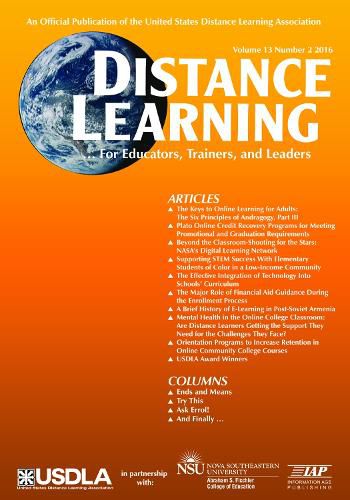 Cover image for Distance Learning Volume 13, Issue 2, 2016