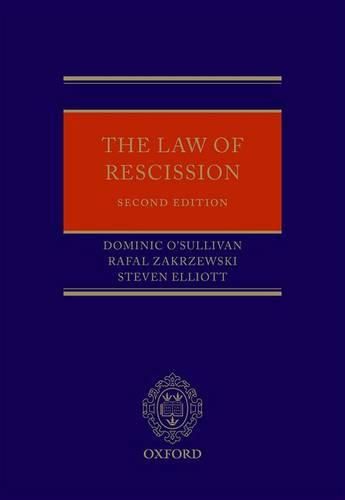 Cover image for The Law of Rescission