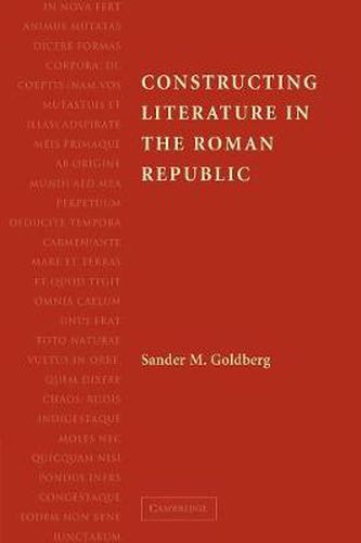 Cover image for Constructing Literature in the Roman Republic