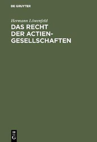 Cover image for Das Recht der Actien-Gesellschaften