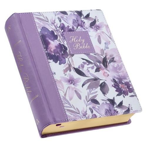 Cover image for KJV Holy Bible, Note-Taking Bible, Faux Leather Hardcover - King James Version, Purple Floral Printed