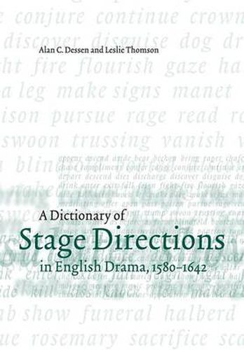 Cover image for A Dictionary of Stage Directions in English Drama 1580-1642