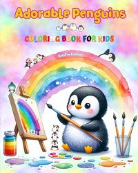 Cover image for Adorable Penguins - Coloring Book for Kids - Creative Scenes of Joyful and Playful Penguins - Perfect Gift for Children