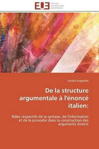 Cover image for de la Structure Argumentale   l' nonc  Italien