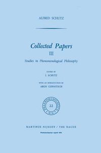 Cover image for Collected Papers III: Studies in Phenomenological Philosophy