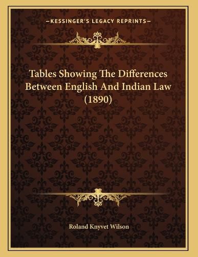 Cover image for Tables Showing the Differences Between English and Indian Law (1890)