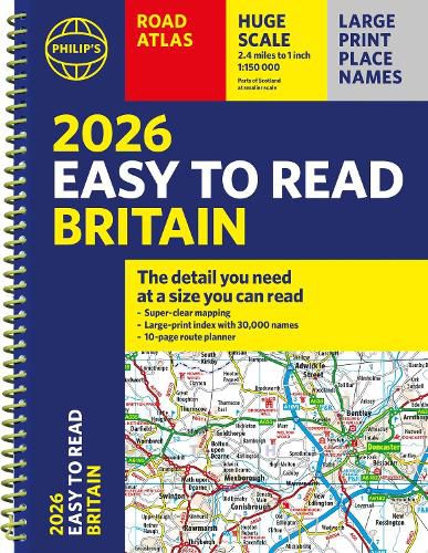 Cover image for 2026 Philip's Easy to Read Road Atlas of Britain