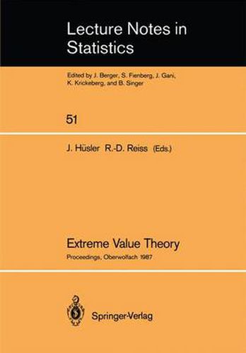 Cover image for Extreme Value Theory: Proceedings of a Conference held in Oberwolfach, Dec. 6-12, 1987