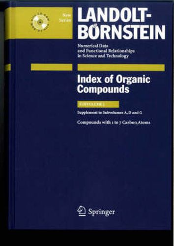 Compounds with 1 to 7 Carbon Atoms  (Supplement to Subvolume A, D and G)